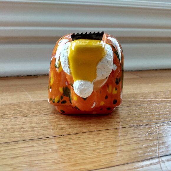 Vintage Ceramic Snail Tape Dispenser Orange Pottery Retro Office Desk Decor - Picture 7 of 11